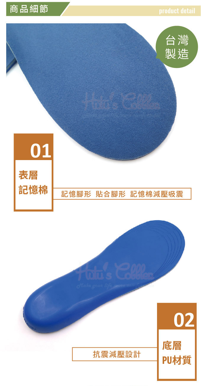 PU記憶運動鞋墊【鞋鞋俱樂部】【906-C165】