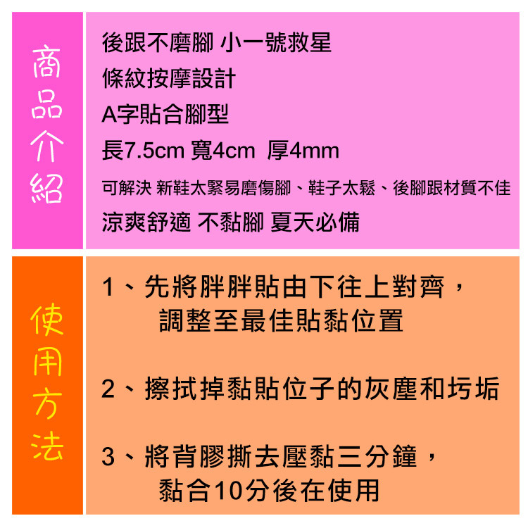 後跟墊．4mm矽膠條紋後跟貼．A字貼合腳型．改善後跟磨腳．一雙【鞋鞋俱樂部】【906-F22】